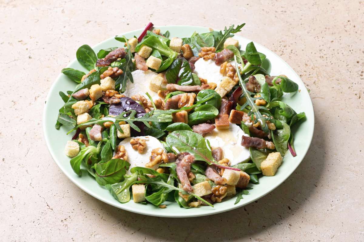 La Salade Crunchy chèvre & lardons, Frichti (240 g), [Contenant réutilisable]