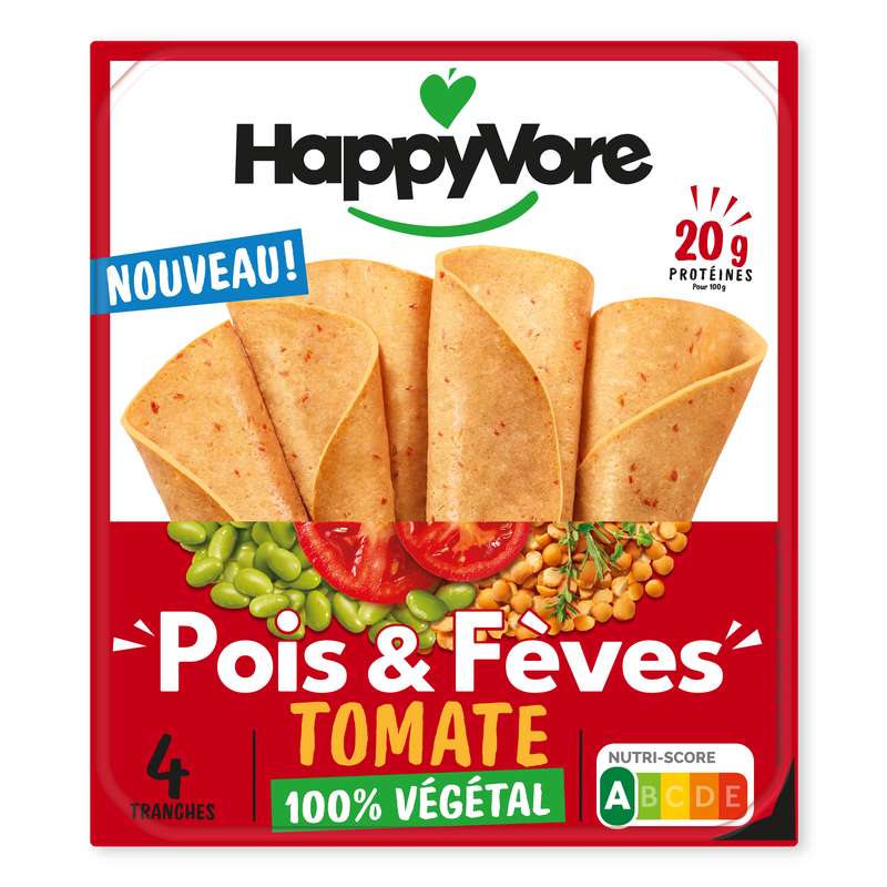 Tranches pois et fèves tomates herbes de provence, HappyVore (120 g)