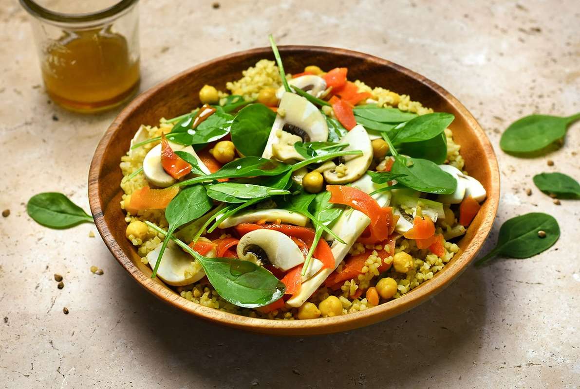 Trio gourmand & vinaigrette curry-miel, Frichti (370 g), [Contenant réutilisable]