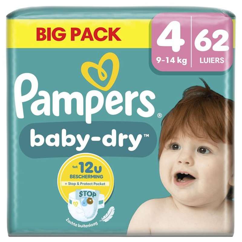 Couches baby dry T4 / 11-16 kg, Pampers (x 62)