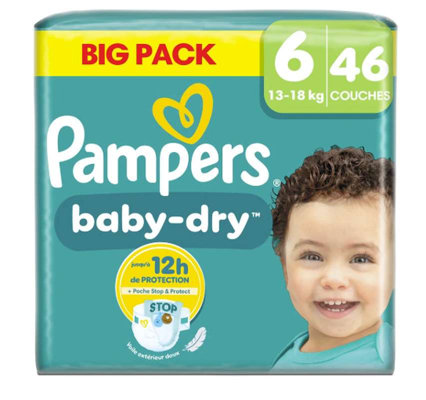 Couches baby dry T6 / 13-18kg, Pampers (x46)