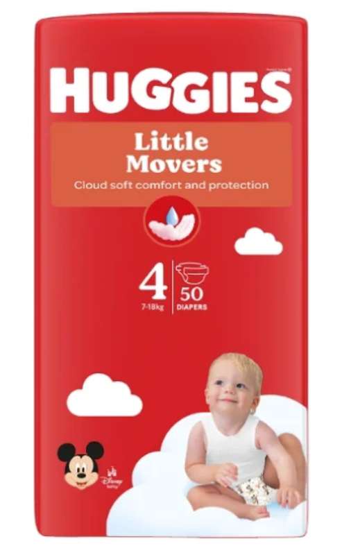 Couches Bébé T4 Disney Little Movers Pants 7 - 18 kg, Huggies (x 50)