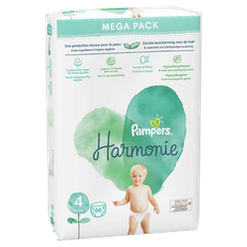 Couches harmonie T4 / 816 kg, Pampers (x 66) // OBSOLETE La Belle