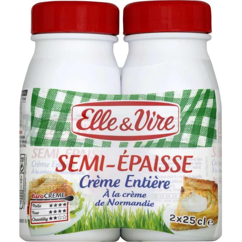 Crème entière semi épaisse 30 MG, Elle & Vire (2 x 25 cl) La belle vie Changez votre vision