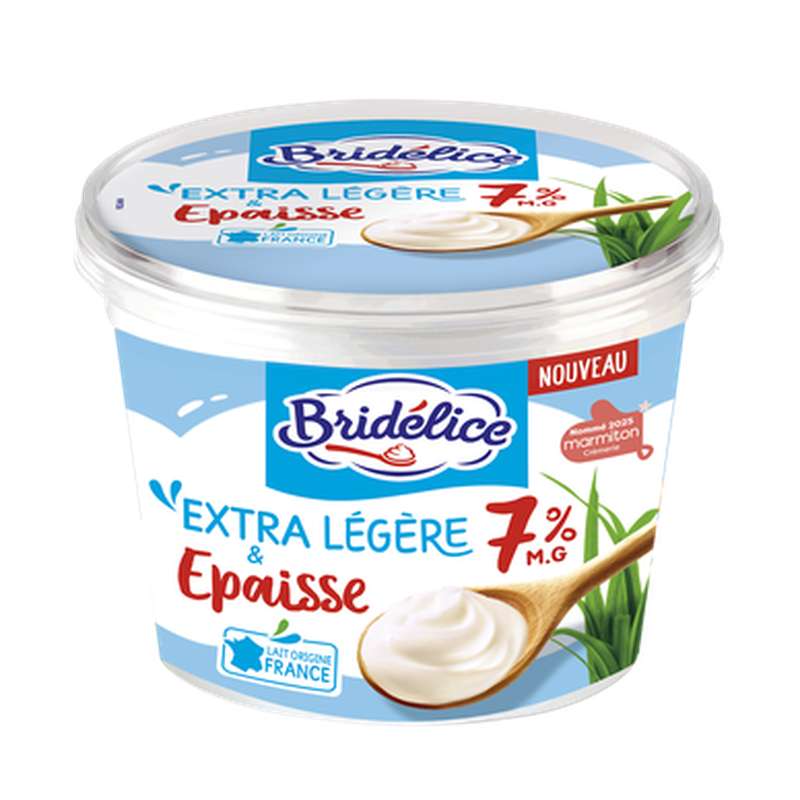 Crème extra légère épaisse 7% de mg, Bridélice (40 cl)