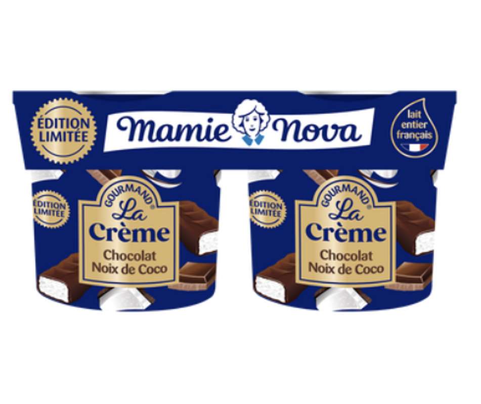 Crème gourmande chocolat et noix de coco, Mamie Nova (2 x 150 g)