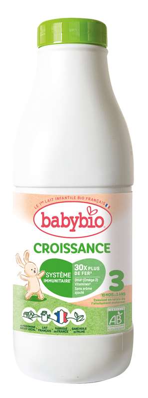 Croissance Liquide - Formule au Lait de Vache français BIO - dès 10 mois, Babybio (1 L)