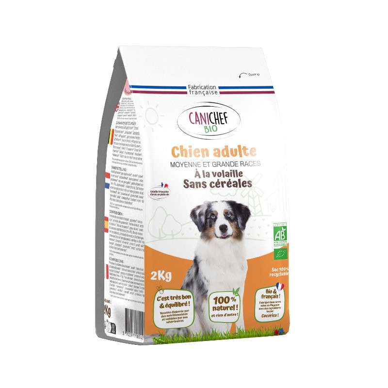 Croquette chien grande race BIO, Canichef (5 kg)