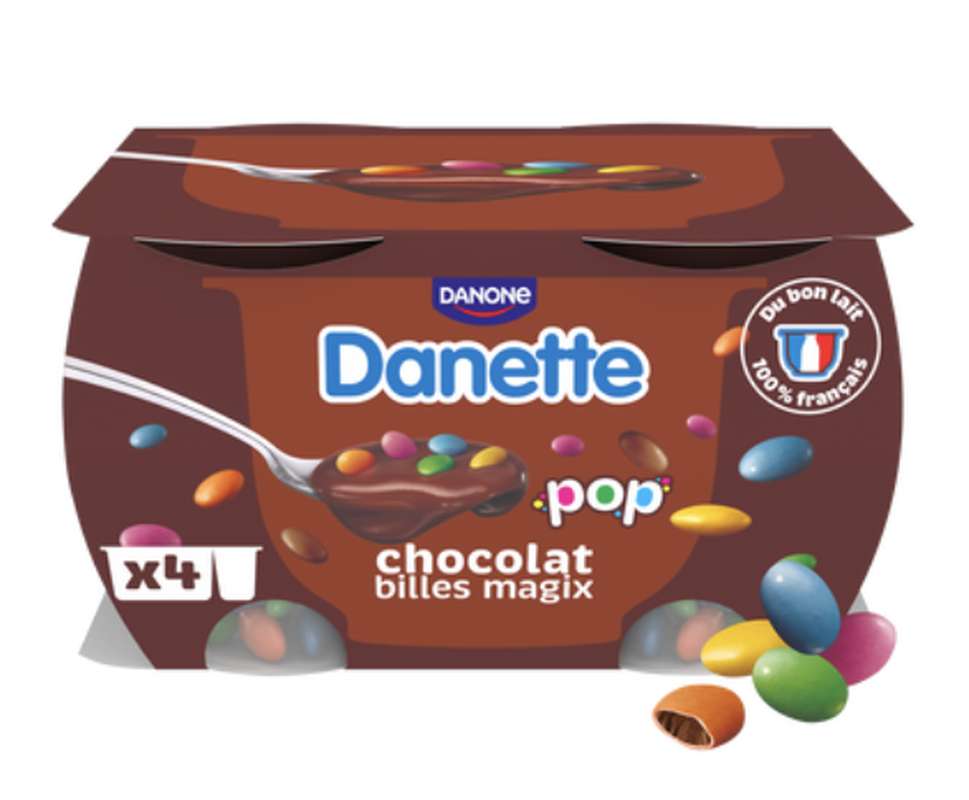 Danette pop chocolat billes magix (4 x 120 g)