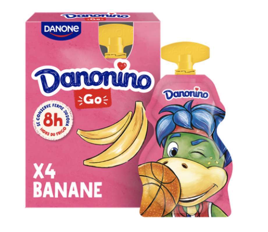 2 Packs de 4 Danonino Go à la banane, Danone (8 x 70 g)
