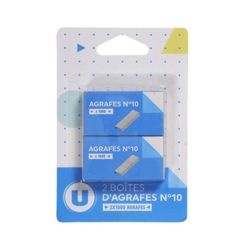 Boite de 1000 agraphes n° 10, U (x 2)