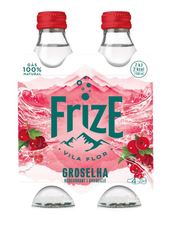 Eau gazeuse aromatisée groseille, Frize (4 x 25 cl)