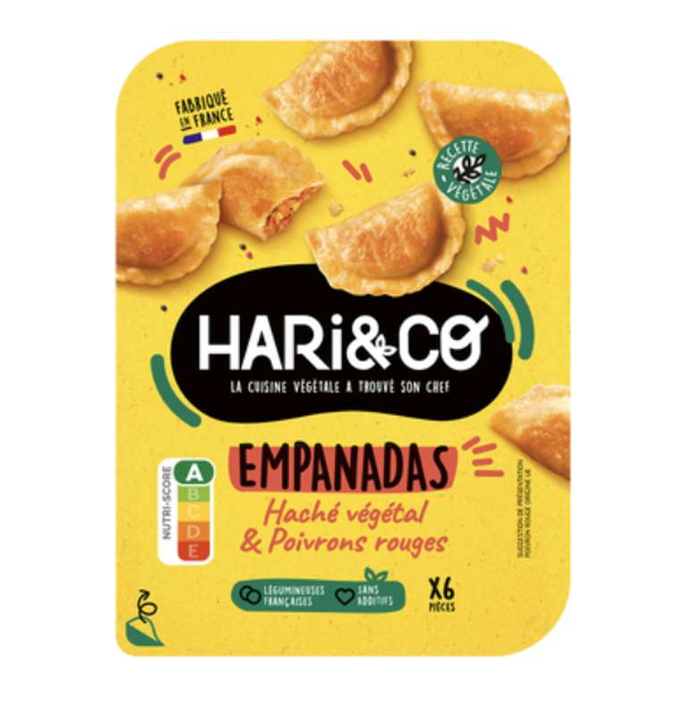 Empanadas haché végétal et poivrons rouges, Hari&Co (x 6, 120 g)