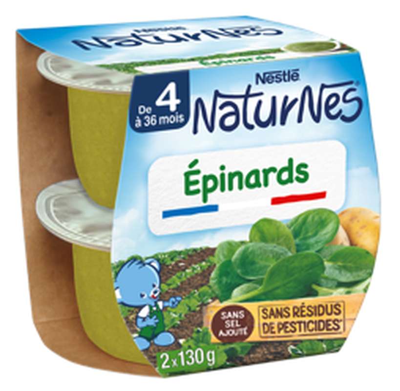Epinards - dès 4/6 mois, Naturnes Nestlé (2 x 130 g)