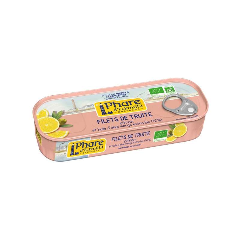 Filets de truite à l'huile d'olive vierge et au citron Bio, Phare d'Eckmuhl  (130 g)