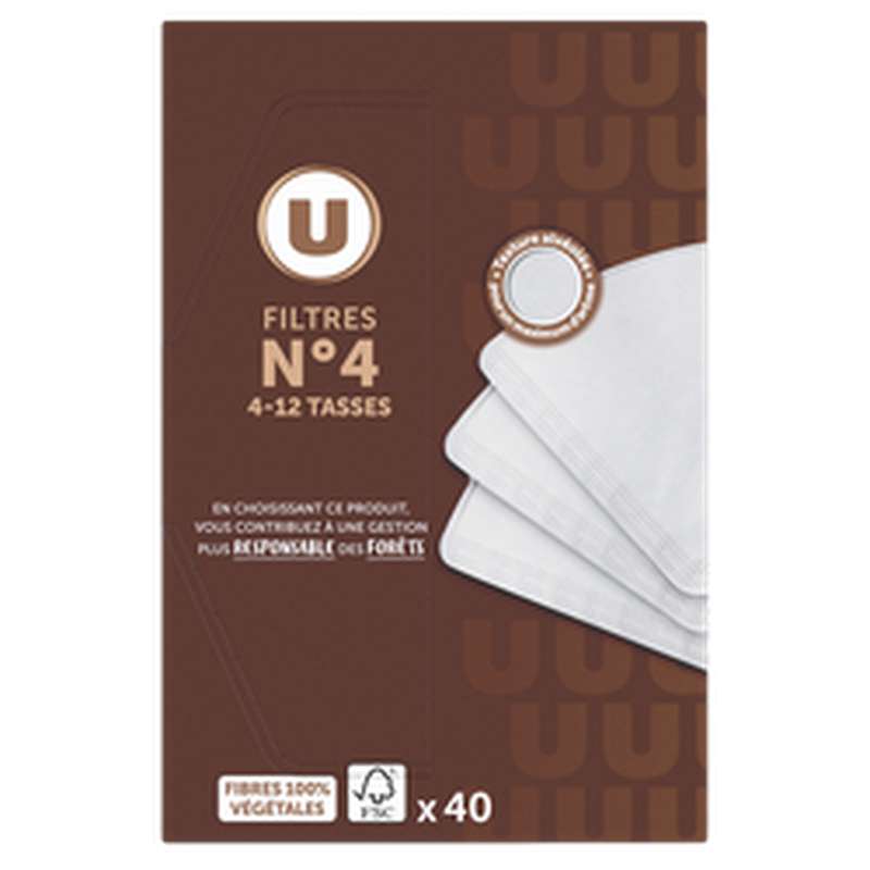 Lot De 40 Filtres à Café Universels 1x2 - Marron, Dégradables, Pour Machines à Café Filtre