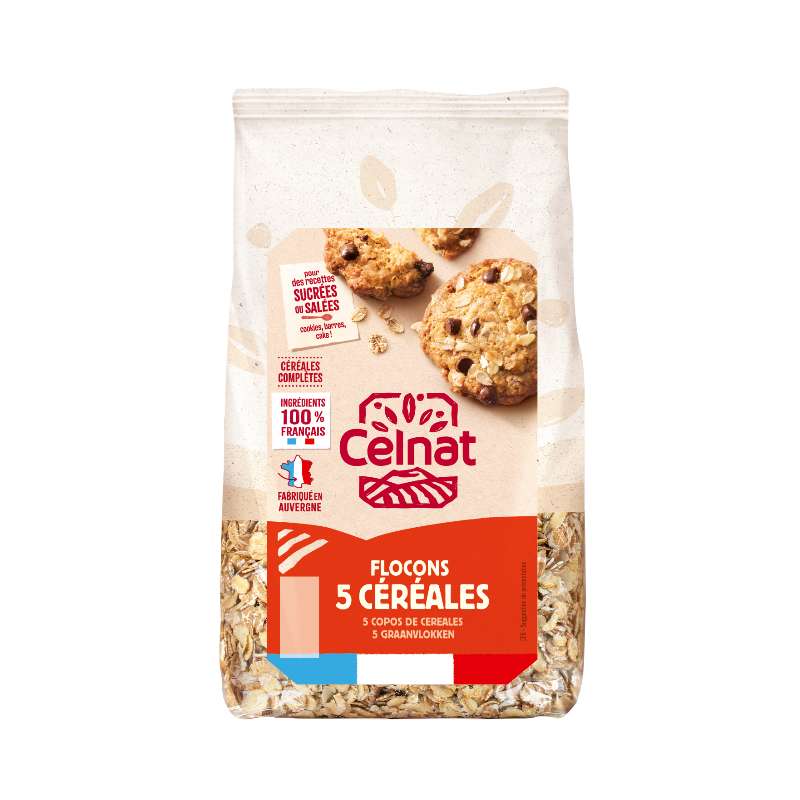 Flocons 5 céréales BIO, Celnat (500 g)