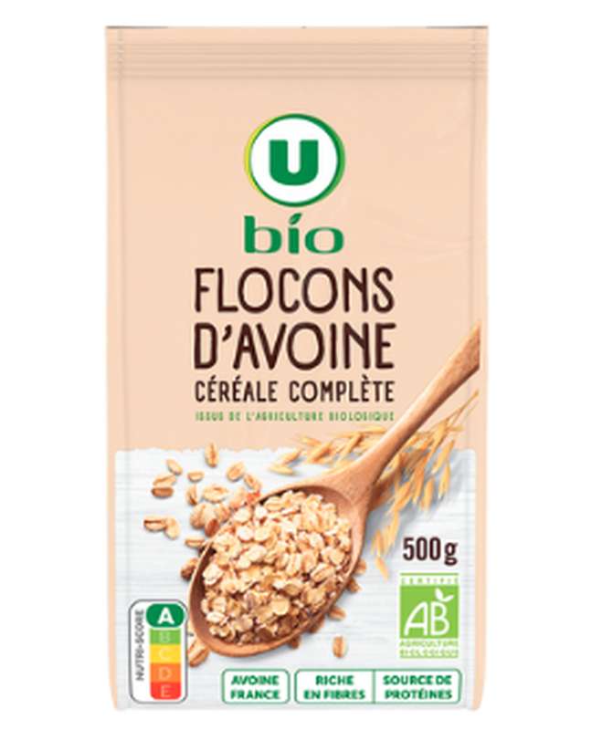 Flocons d'avoine, U BIO (500 g)