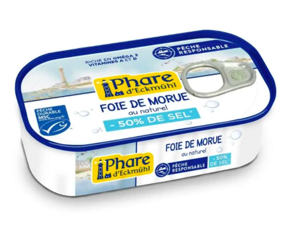 Foie de morue au naturel -50% de sel, Phare d'Eckmuhl (121 g)