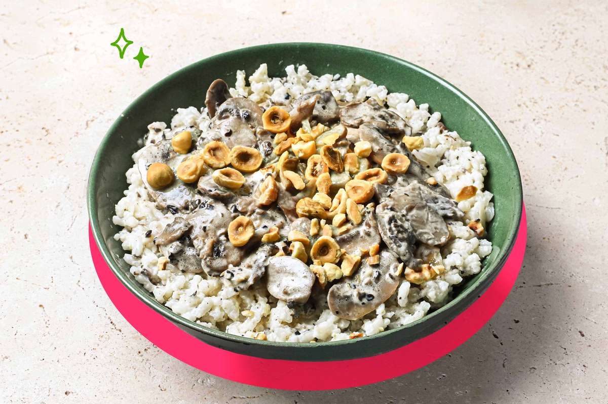 Risotto à la crème de truffe, champignons & noisettes grillées, Frichti (440 g), [Contenant réutilisable]