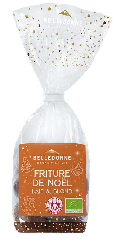 Friture de Noël au chocolat au lait et blond BIO, Belledonne (120 g)