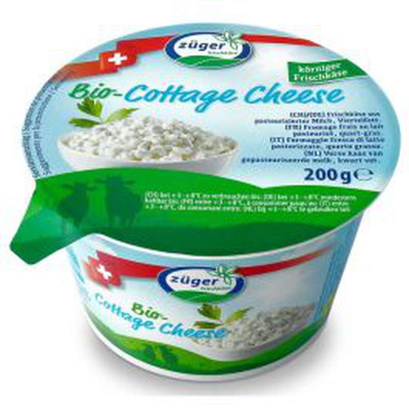 Fromage frais au lait pasteurisé Cottage cheese BIO 3.7 MG, Zuger (200 g) La belle vie