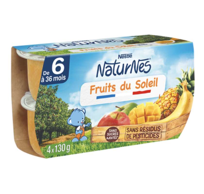 Fruits du soleil - dès 8 mois, Naturnes Nestlé (4 x 130 g)