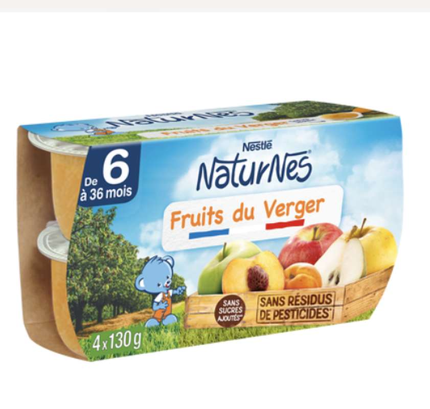 Fruits du verger - dès 6 mois, Naturnes Nestlé (4 x 130 g)