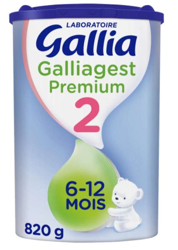 Gallia Galliagest Premium 2ème Âge Lait Poudre 6-12 Mois - Lot 3x820g + Blédina Brassés Nature