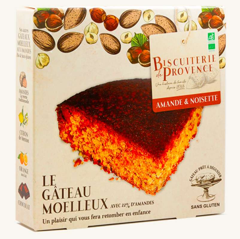 Gateau Moelleux Aux Amandes Noisettes Bio Sans Gluten Biscuiterie De Provence 225 G La Belle Vie Changez Votre Vision Des Courses