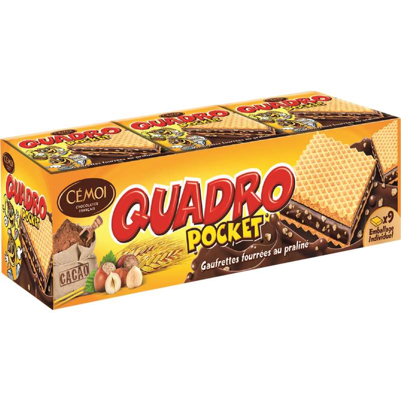 Gaufrettes Fourrees Pralines Quadro Pocket Cemoi X 9 187 G Bam Courses Vos Courses Livrees En 15 Minutes
