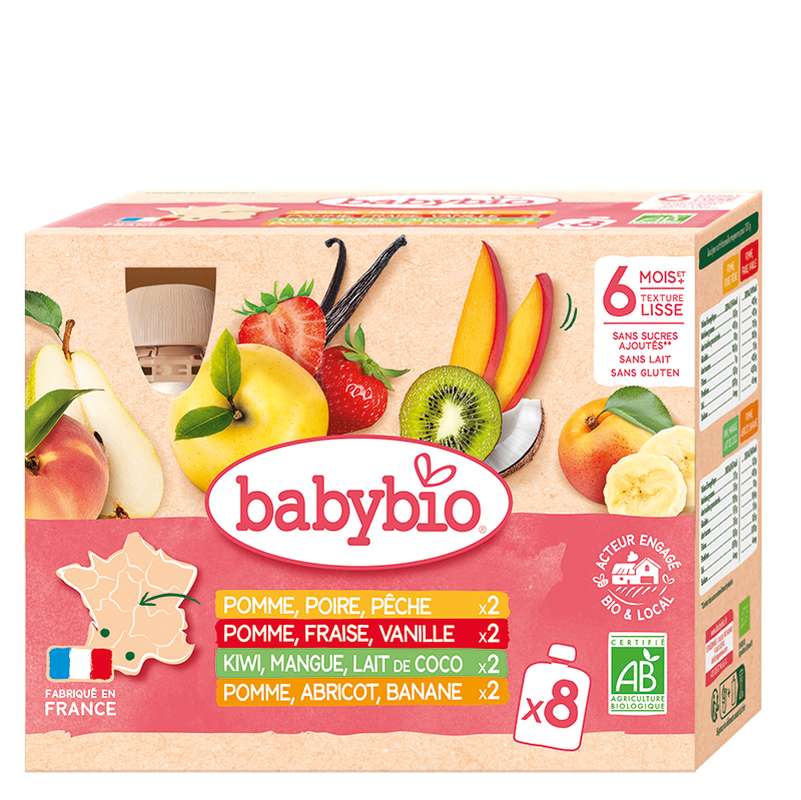 Babybio Brassé Chèvre Abricot Banane Dès 6 Mois - Lot De 2 Pots De 130g - Bio, Sans Sucres Ajoutés