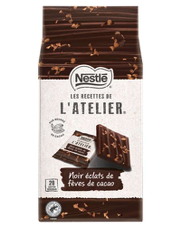 Carrés chocolat noir éclats de fèves de cacao, Nestlé  (176 g)