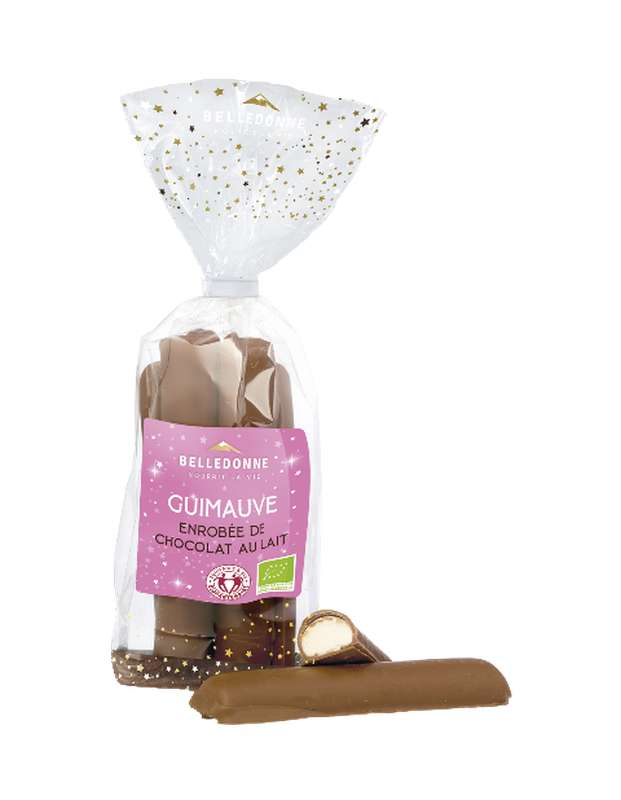 Guimauve enrobée de chocolat au lait BIO, Belledonne (55 g)