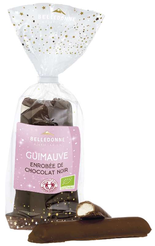 Guimauve enrobée de chocolat noir BIO, Belledonne (55 g)