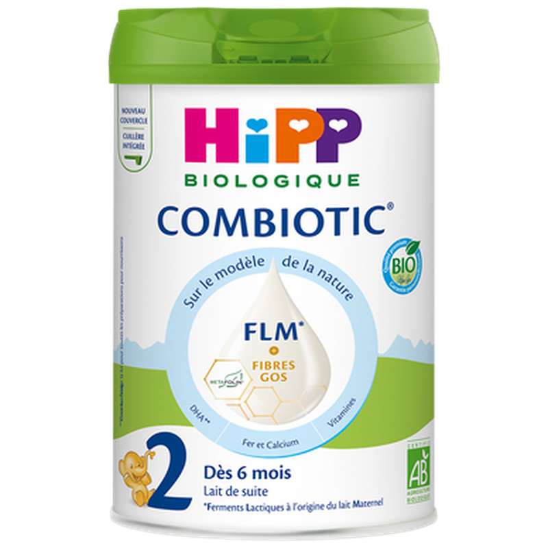 Lait en poudre Combiotic 2ème âge BIO  - de 6 à 12 mois, Hipp (800 g)