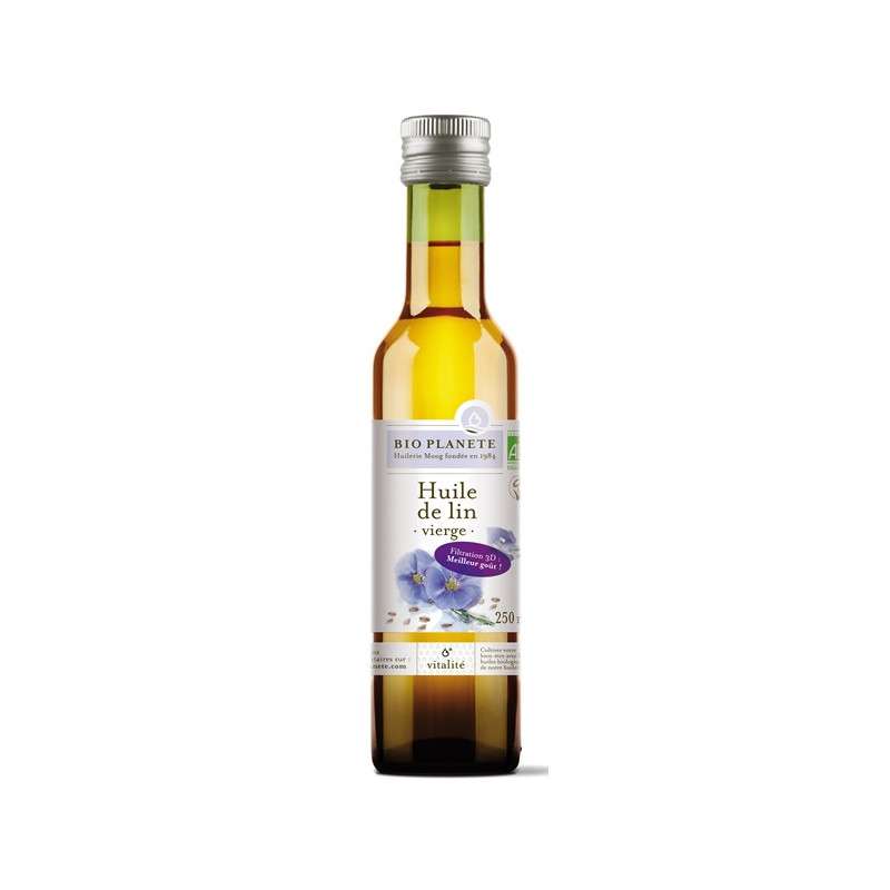 Huile vierge de lin BIO, Bio Planète (25 cl)