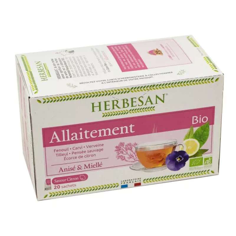 Infusion spéciale Allaitement fenouil et carvi BIO, Herbesan (20 sachets)
