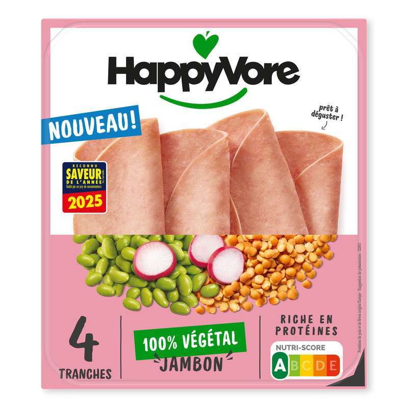 Lot de 2 Jambon végétal & gourmand, HappyVore (2 x 120 g)