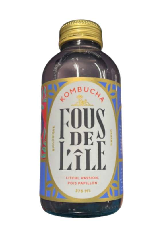 Kombucha Litchi Passion Pois Papillon BIO, Fous de l'Ile (375 ml) | La ...