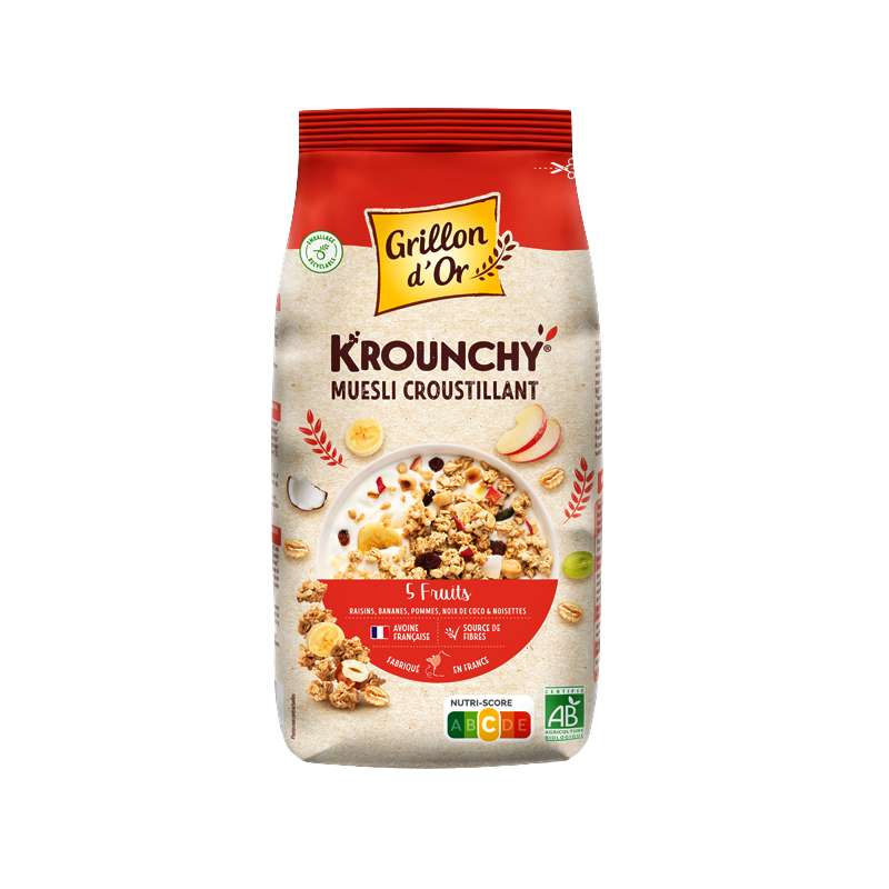 Krounchy 5 fruits BIO, Grillon d'Or (500 g)