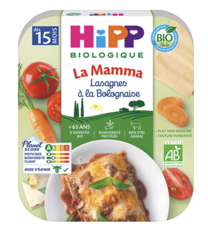 La mamma lasagne à la bolognaise BIO - dès 15 mois, Hipp (250 g)