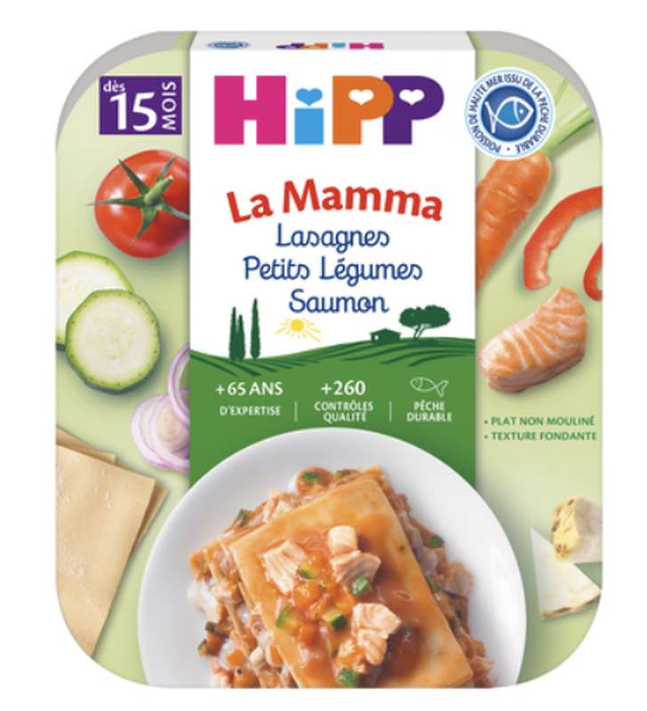 La mamma lasagnes petits légumes saumon BIO - dès 15 mois, Hipp (250 g)