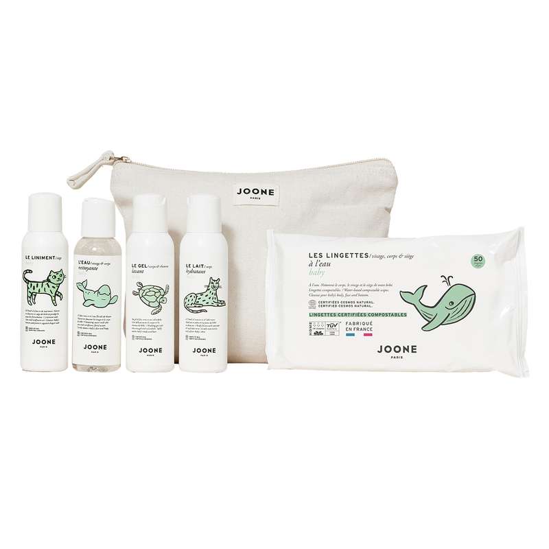 La trousse de voyage parfaite - lingettes à l'eau BIO, Joone - Emballage Abimé