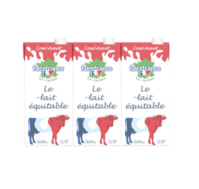 Lait entier UHT équitable, FaireFrance  (6 x 1 L)