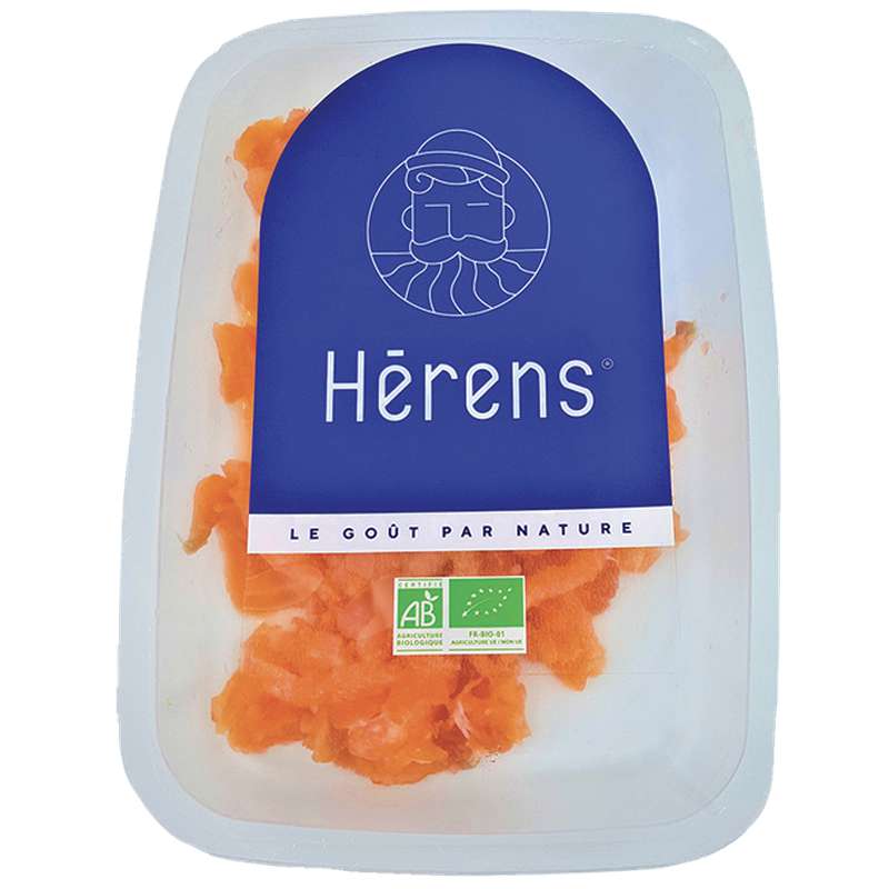 Lardons de saumon fumé BIO, Herens (150 g) Bam courses Le plus