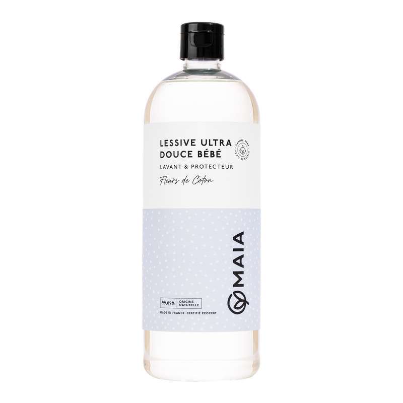 Lessive naturelle douce bébé et peaux sensibles Fleur de coton, Maia (1 L)