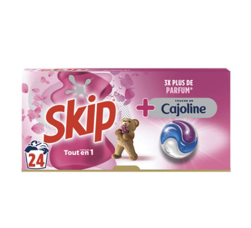 Lessive touche de cajoline 3 en 1, Skip (x 24 caps)