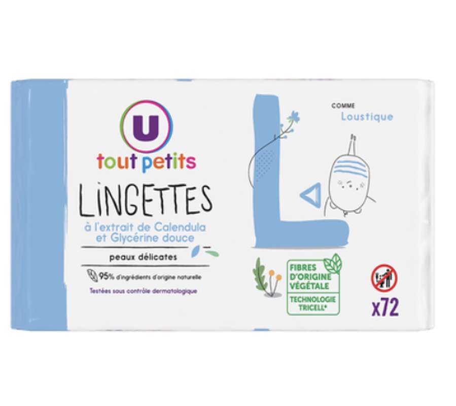 Lingettes classiques pour bébés, U Tout Petits (x 72)