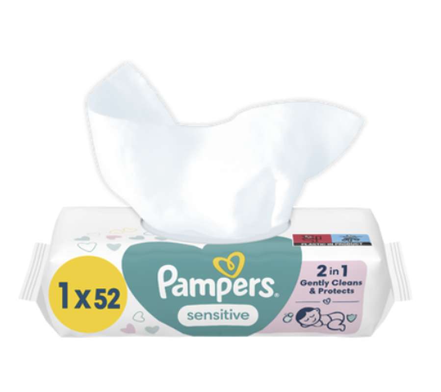Lingettes sensitive, Pampers (x 52)